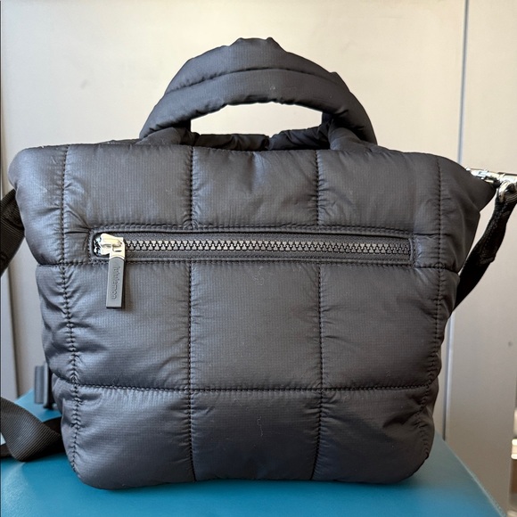 lululemon athletica Black Nylon Quilted Grid Mini 5L Crossbody/Handle Tote Bag - Picture 3 of 15